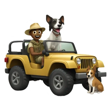 adventure with dog in a jeep sticker