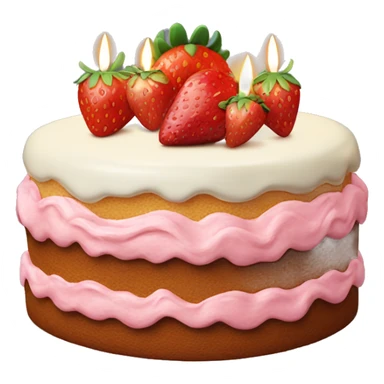 Birthday cake with strawberry sticker