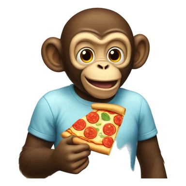 Monkey eating pizza sticker