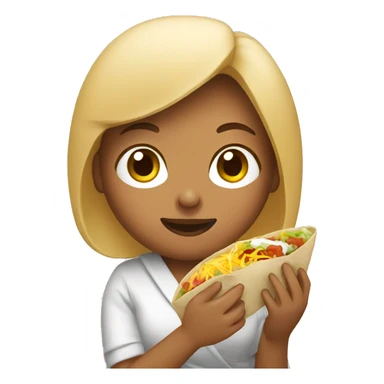 woman eating burrito sticker