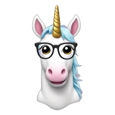 Unicorn with glasses and a phone sticker