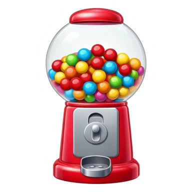 Red Bubblegum machine with multicolored gumballs sticker