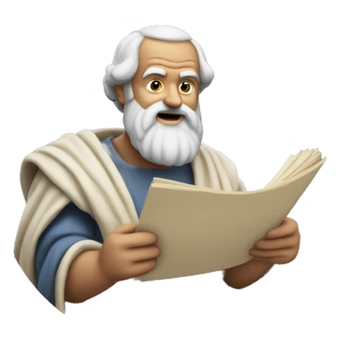 Aristotle holds a scroll in his hand sticker