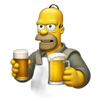 Homer qui boit une bière sticker