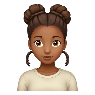 African American girl with bun sticker