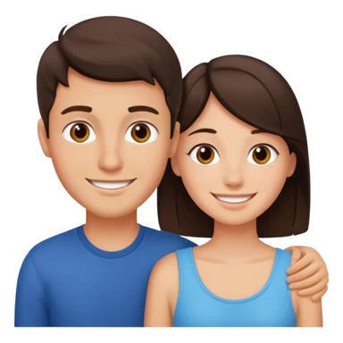 a brunette boy with his girlfriend sticker