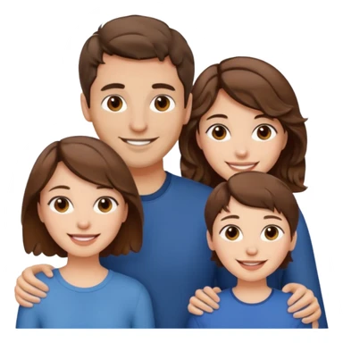 Throuple two women with short wavy brown hair, male with short brown hair sticker