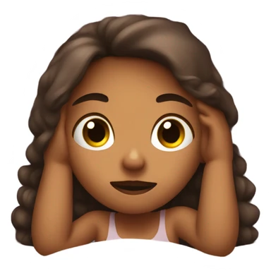 Girl laying in bed awake late at night  sticker