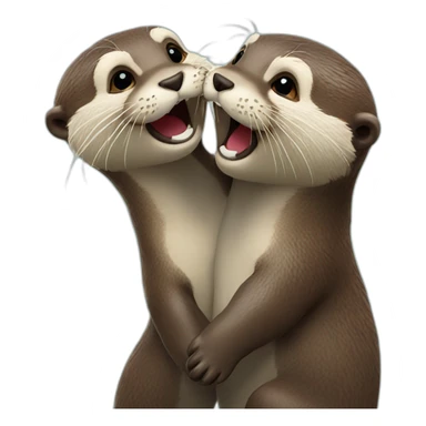 Otter kiss sticker