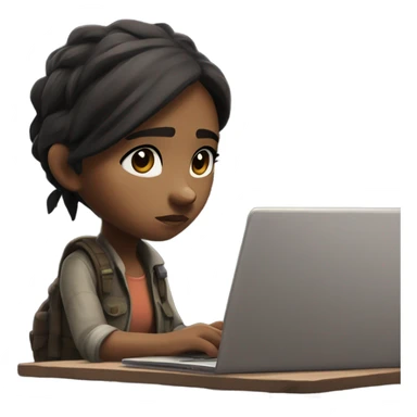 Ellie for last of us 2 with a laptop sticker