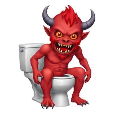 a monster demon coming out of the toilet sticker
