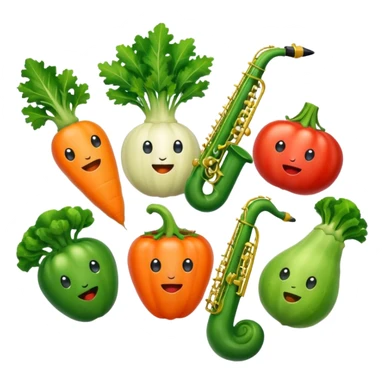 Vegetables playing a tune sticker