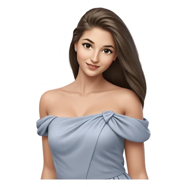 smiling girl in elegant dress sticker