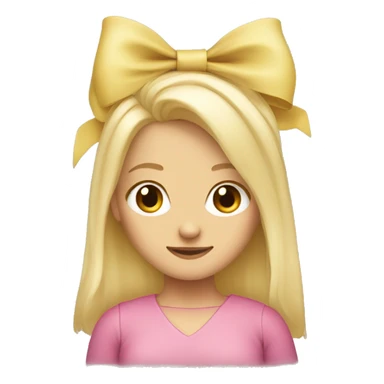 blonde girl standing backwards with a bow on her head sticker