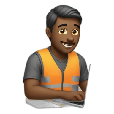 A man working in laptop sticker