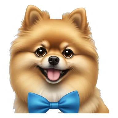 Pomeranian with blue bow tie sticker