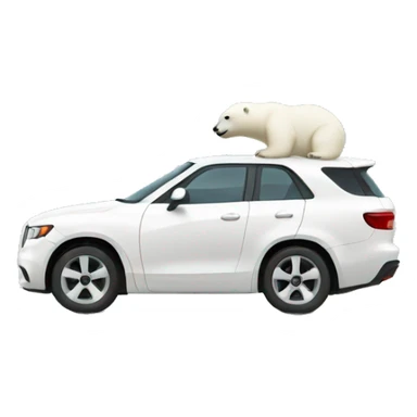 polar bear driving a car sticker