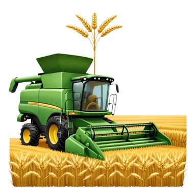 An icon featuring a wheat field, a combine harvester, fertilizer formulas, and plant cells, symbolizing agronomy. The design includes farming tools and crops, representing agricultural science, crop production, and plant biology. Transparent background highlights sustainable farming and growth. sticker