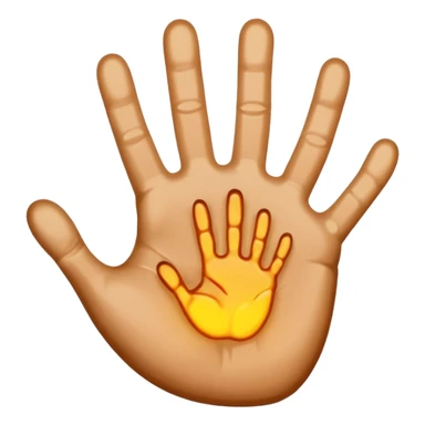 handprint with a glowing sign in the center sticker