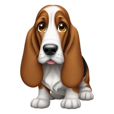 Cute basset hound sticker