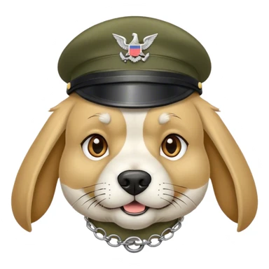 Beast waring army hat with dog tags  sticker