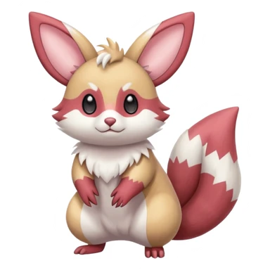 Cute adorable pastel Furret-Minccino-Zangoose-Buizel-hybrid-fusion, full body sticker