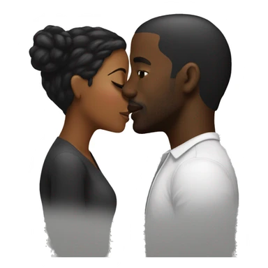 Black woman kissing black man  sticker