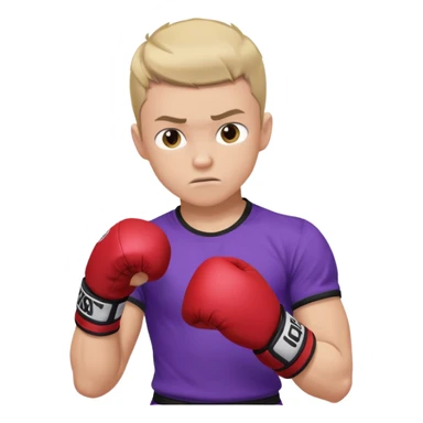 now make a boy whose white in purple kickboxing full shirt sticker