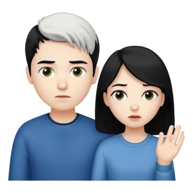 girl black hair ignore boy white hair sticker