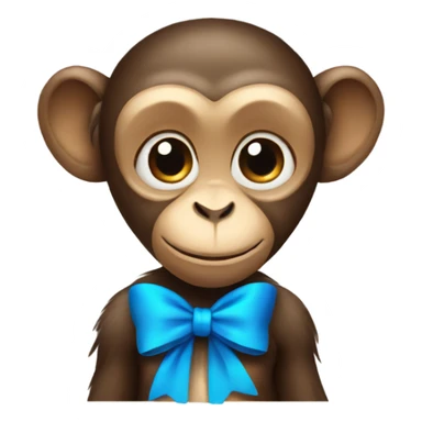 Monkey with a blue bow sticker