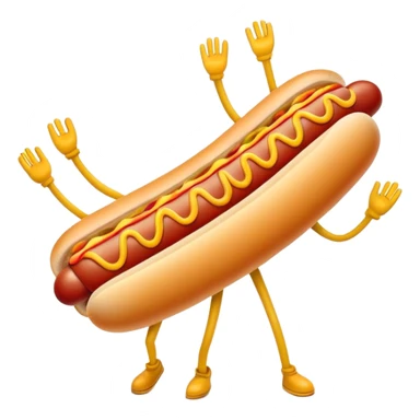  Hotdog with arms and legs  sticker