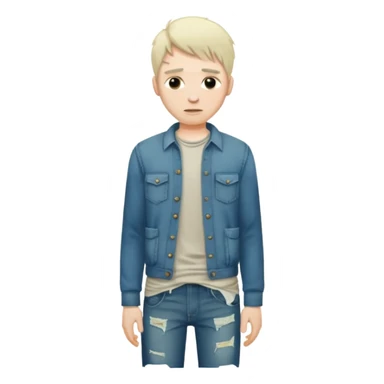 man showing empty pockets sticker