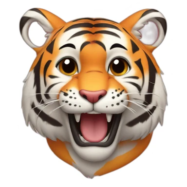 Tiger with heart-eyes sticker