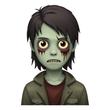 boy zombie with darkish brown not-so long hair emo sticker