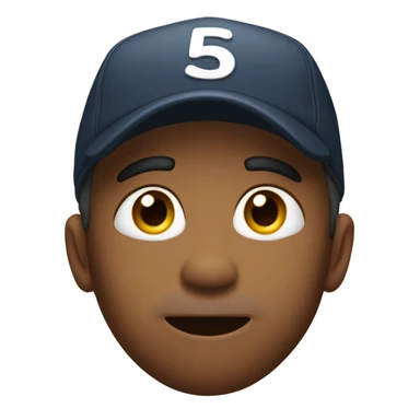 Man with backwards cap biting lip with hand to chin sticker