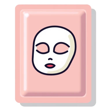 Face mask sheet, minimalist, rounded, soft pastel colors, SOS skin care sticker