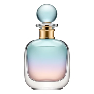 luxury perfume bottle in the style of iOS 18 Memoji, modern and sleek, soft pastel colors, elegant cap, no text sticker