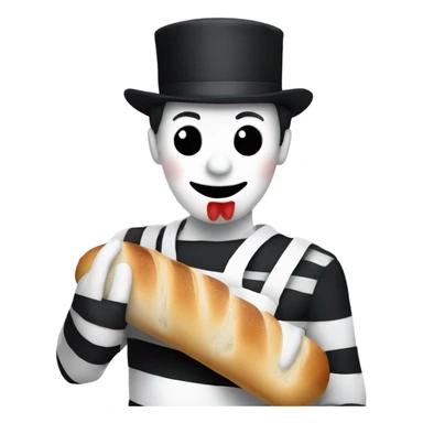 Mime holding a baguette sticker