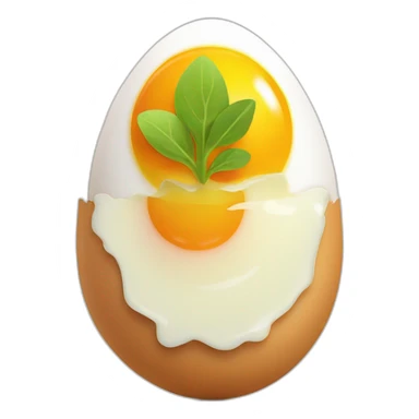 Sunny-side-up egg with sprout on face  sticker