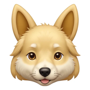 light yellow dog, pointy ears, brown eyes, light brown nose sticker