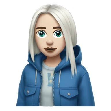 billie eilish wearing bleu outfit sticker