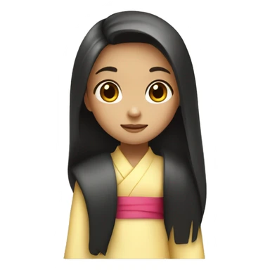 little girl with long hair and an ao dai on sticker
