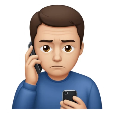 An 😀 with mobile sad sticker