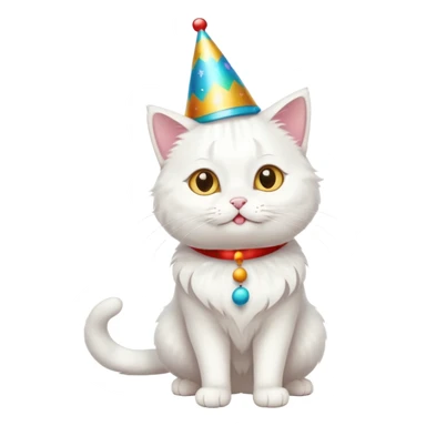 a full-body white cat new year  sticker