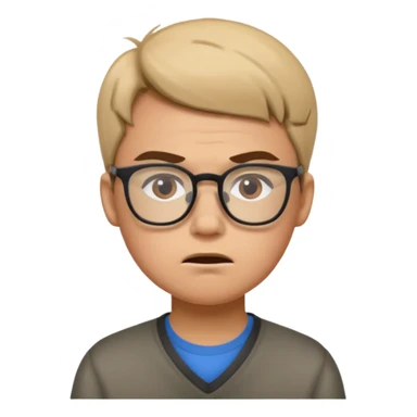 college student with annoyed face sticker