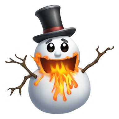 Snowman on fire sticker