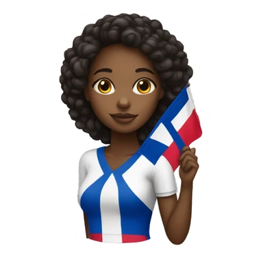 Black girl with dominican republic flag  sticker