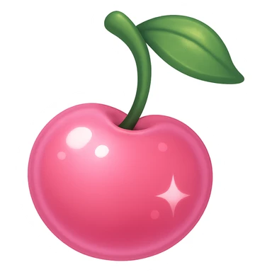 pink cherry emoji, cute and shiny sticker