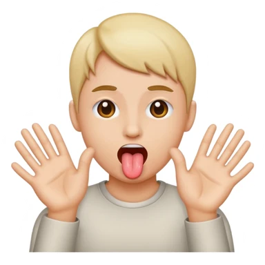 sticking out tounge with hands on the side  sticker