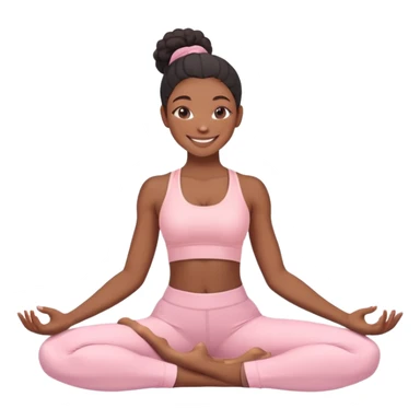 Black yoga gurl with light pink clothes sticker